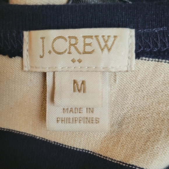 J. Crew Black & Tan Striped Cotton Dress Size Medium - Picture 5 of 5